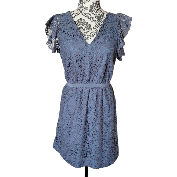 Madewell lace dress with flutter sleeves size 6 - Picture 1 of 14